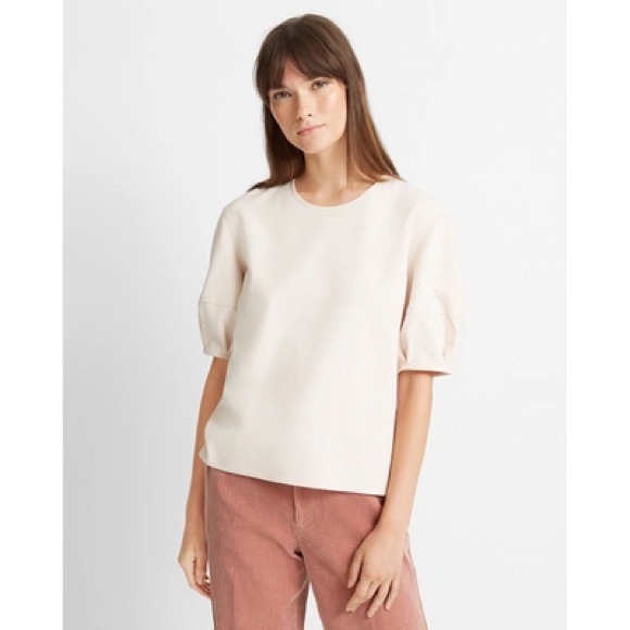 Club Monaco Heavenly Puff Sleeve Top Cream Size XS - Picture 2 of 6